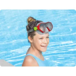 Stylish red swimming mask, great for pool fun