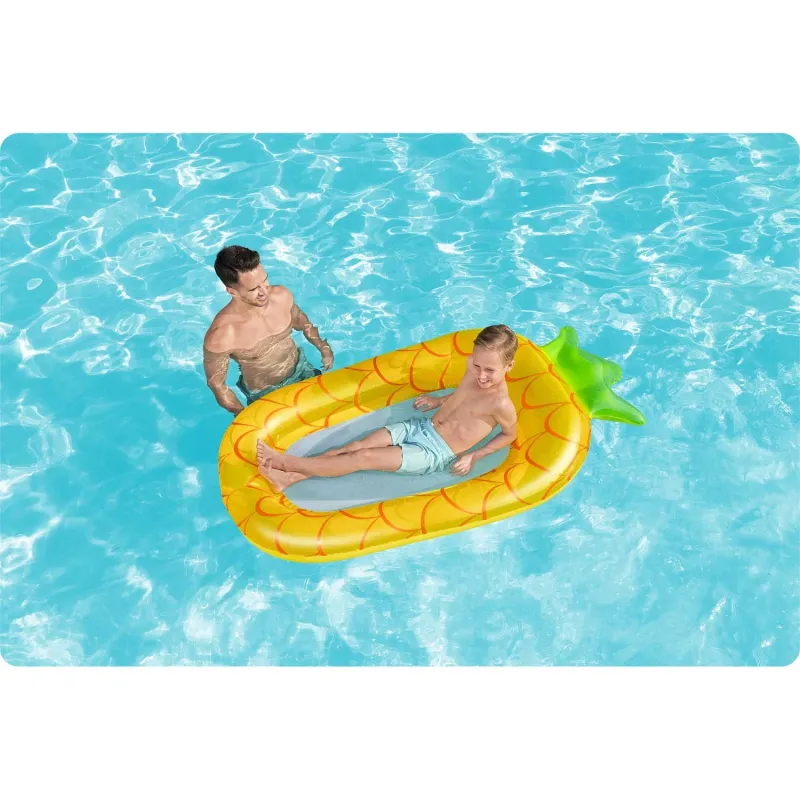 Colorful inflatable pineapple mattress for swimming, great for the pool