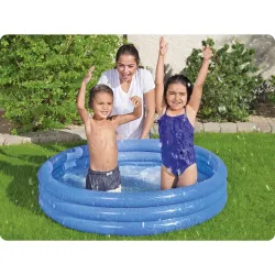 Blue inflatable pool, perfect for garden or terrace use