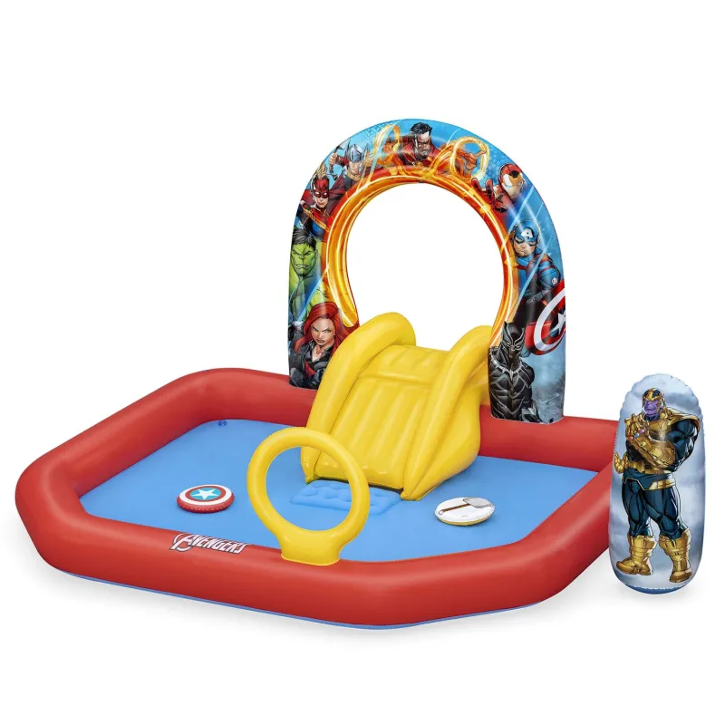 Avengers inflatable playhouse, perfect for summer fun in the garden