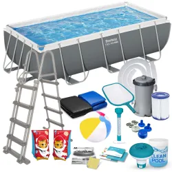 Garden pool frame 404 x 201 x 100 cm 18in1, durable PVC material