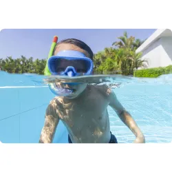 Snorkeling set in blue, great for fun water activities