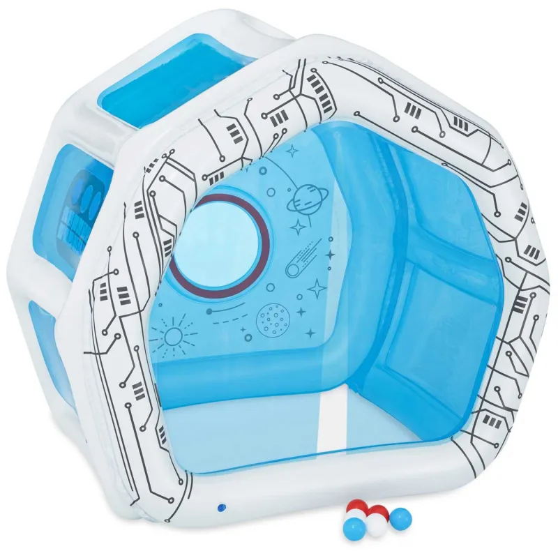 Durable inflatable play center space station for endless fun