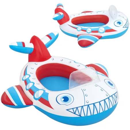 Beach float in the shape of a plane 109 x 97 cm, water toy for summer fun