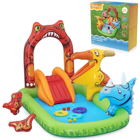 Inflatable Jurassic Playground 241 x 140 x 137 cm, perfect for outdoor fun
