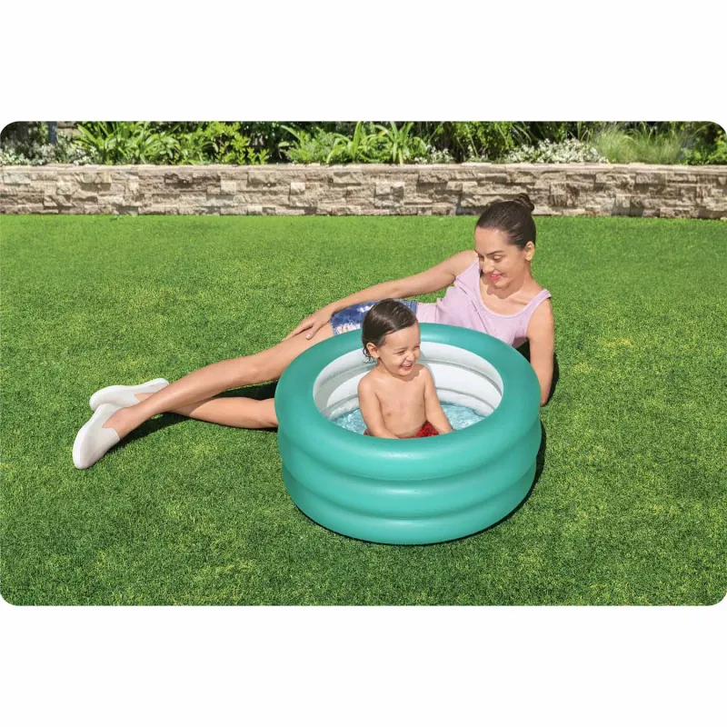 Made from durable material, this inflatable pool is ideal for kids