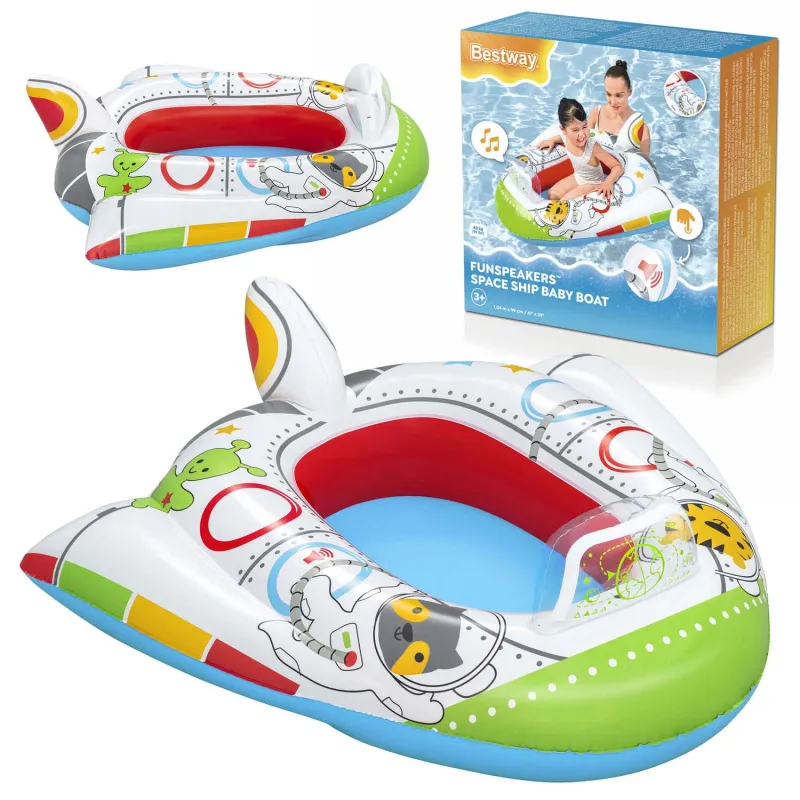 Spaceship beach float 104 x 99 cm, inflatable water toy for fun in the sun