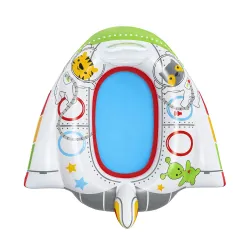 Colorful spaceship beach float, perfect for kids' summer activities