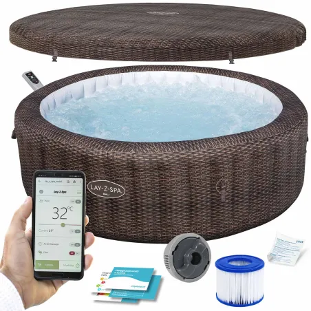 Inflatable SPA Lay-Z Bali in brown for 7 people, perfect for relaxation