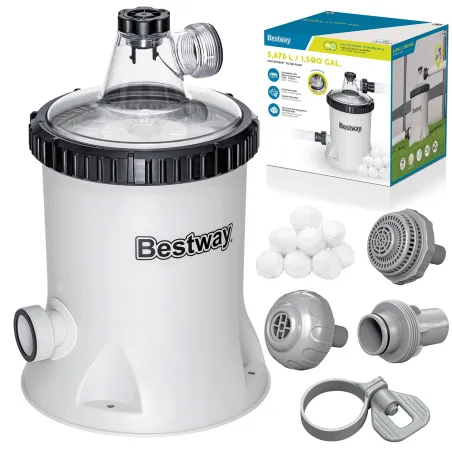 Bestway 58870 filter pump 5678 l/h with filter balls for pool maintenance