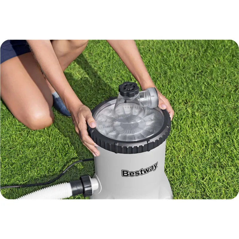Bestway 58870 filter pump with filter balls for clean pool water
