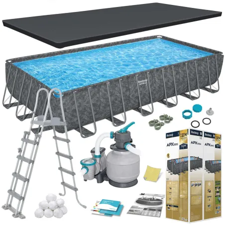 Garden frame pool 732 x 366 x 132 cm, durable material for outdoor fun