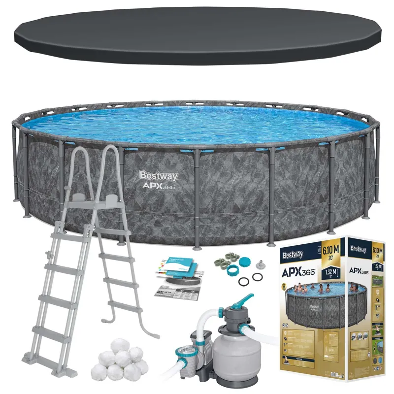 11-in-1 Garden Frame Pool 610x132 cm, durable design for outdoor fun