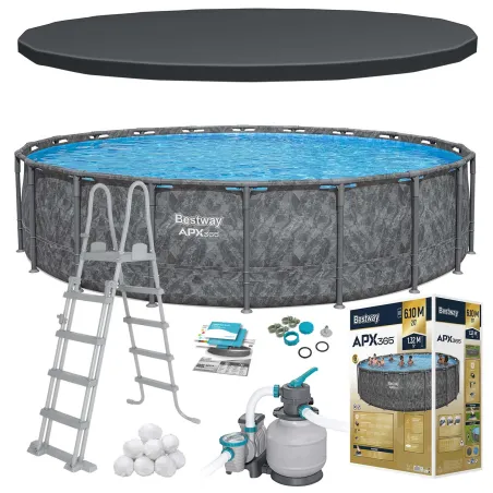 11-in-1 Garden Frame Pool 610x132 cm, durable design for outdoor fun