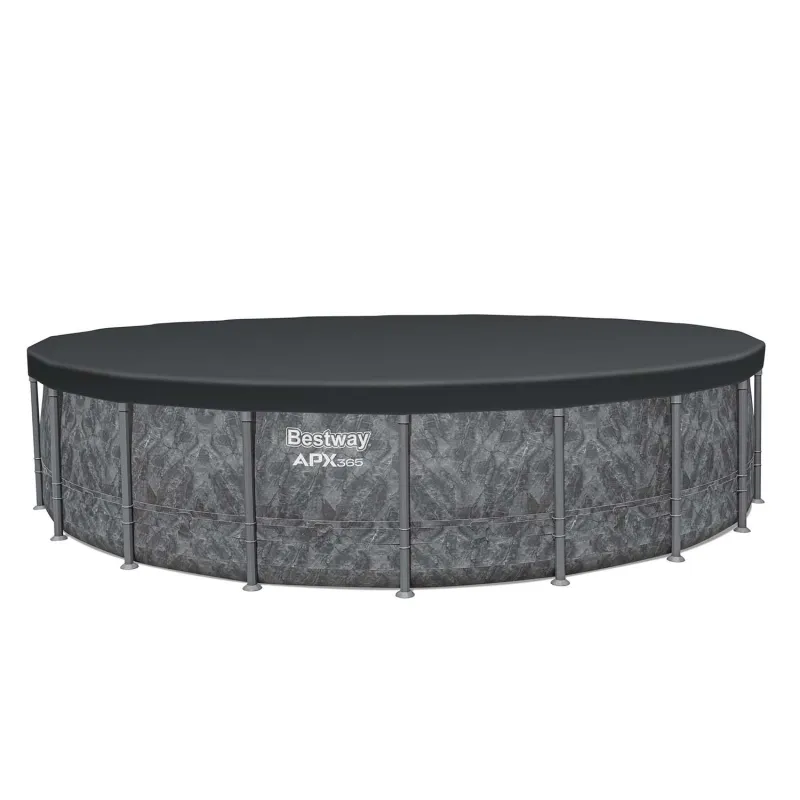 Easy-to-assemble 610x132 cm frame pool, great for kids' enjoyment