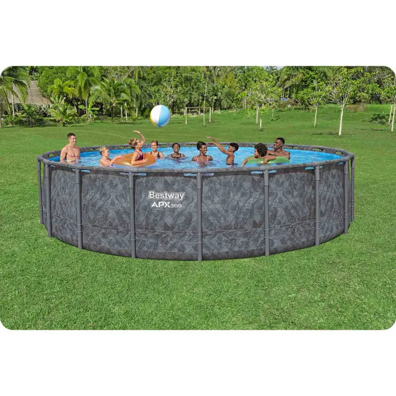 Family-friendly 610x132 cm frame pool, perfect for garden fun