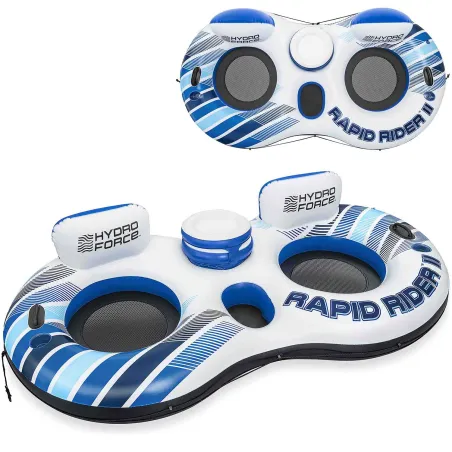 Double swimming ring Rapid Rider, comfortable and colorful water float