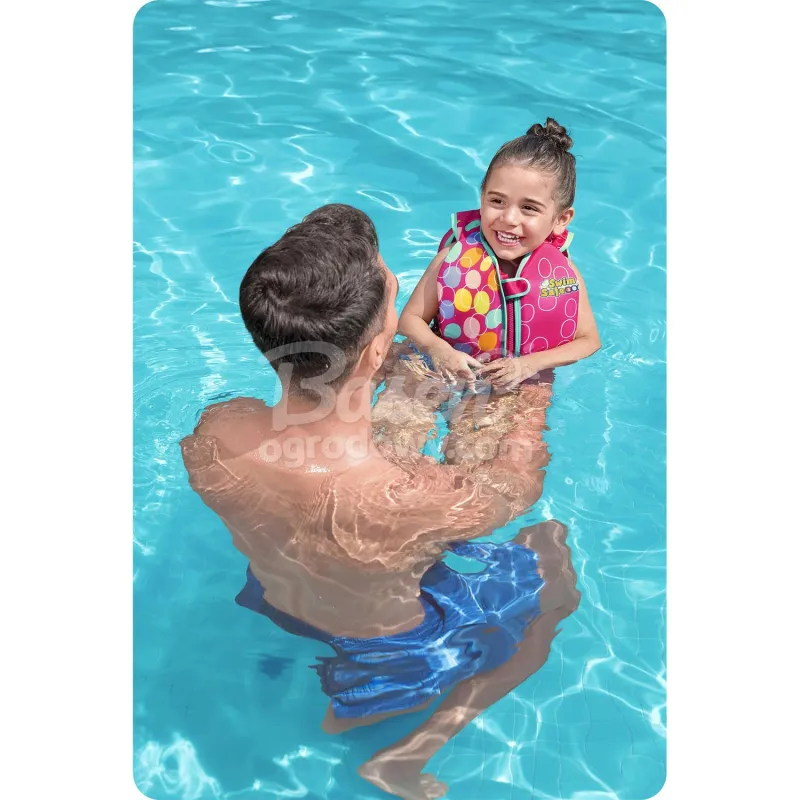 Pink swimming vest for children, S/M, safe and comfortable
