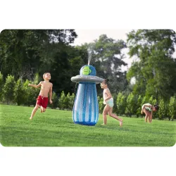 The UFO sprinkler is a great way to cool off on hot days