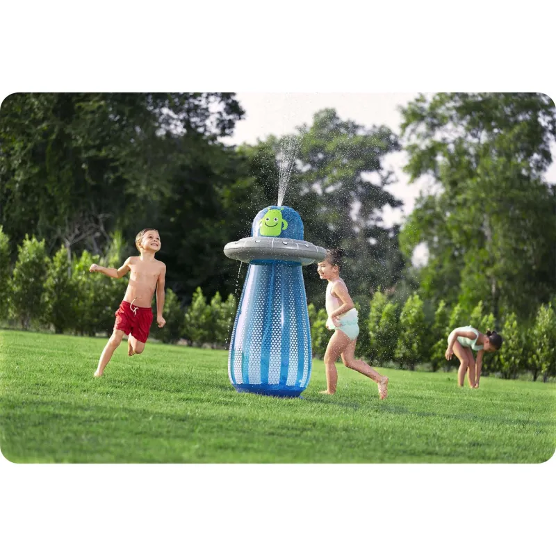 The UFO sprinkler is a great way to cool off on hot days