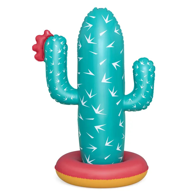 Inflatable cactus with water sprinkler for kids' garden fun