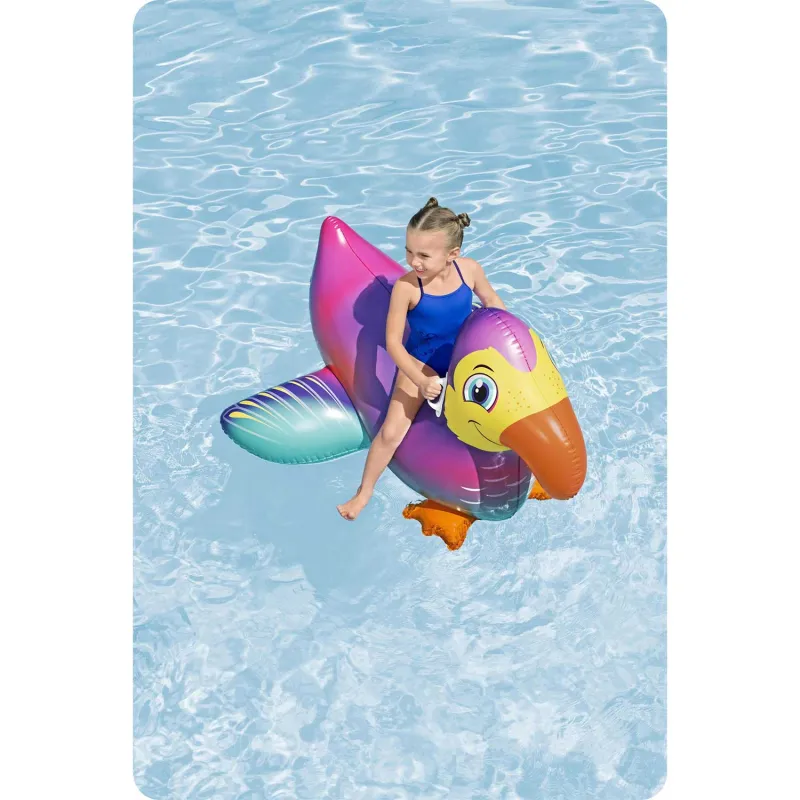 Toucan swimming mattress 141cm, ideal for use in the garden or on holiday