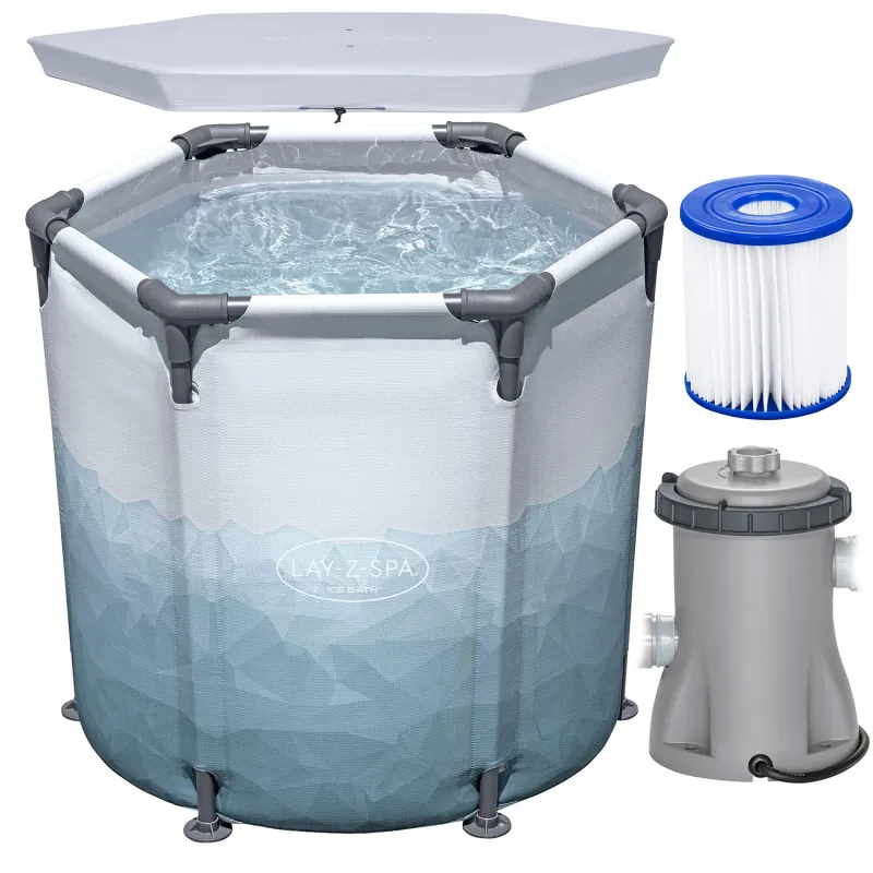 Ice bath barrel 253L, perfect for water relaxation, outdoor swimming pool