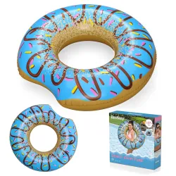 Blue inflatable beach ring 107cm, perfect for water fun