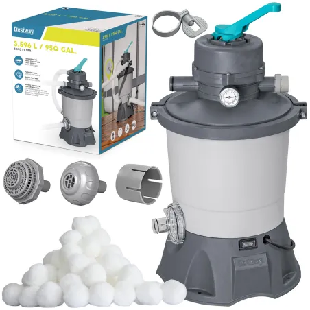 Pool pump with filter balls 3596l/h, efficient and powerful