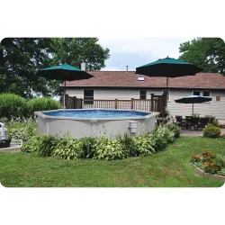 Blue 305 x 122 cm garden pool, perfect for relaxing outdoors