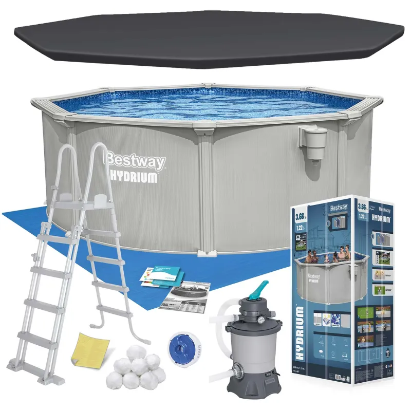 Year-round garden pool 366 x 122 cm with panels Bestway 56574