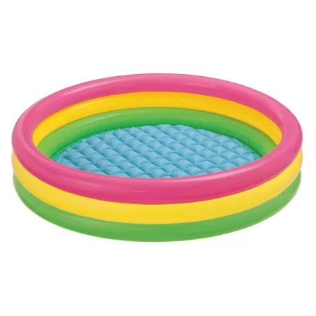 Inflatable kiddie pool in three colors, perfect for summer fun