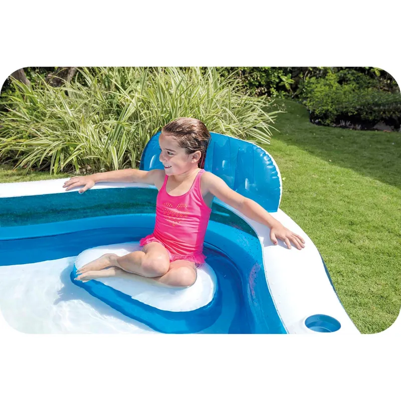 Inflatable pool with seats, perfect for children's play in the garden