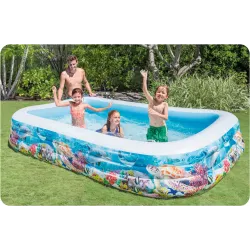 Colorful inflatable pool for kids, great for the garden