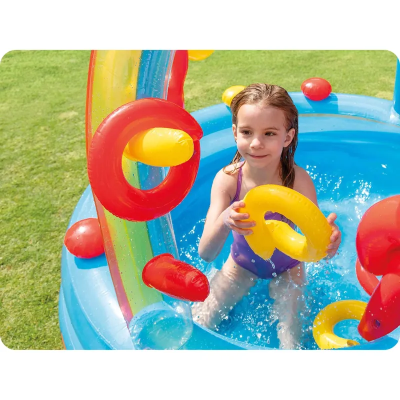 Fun inflatable playground for kids on hot summer days