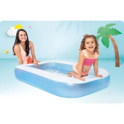 Blue kids pool, great for outdoor play and summer fun