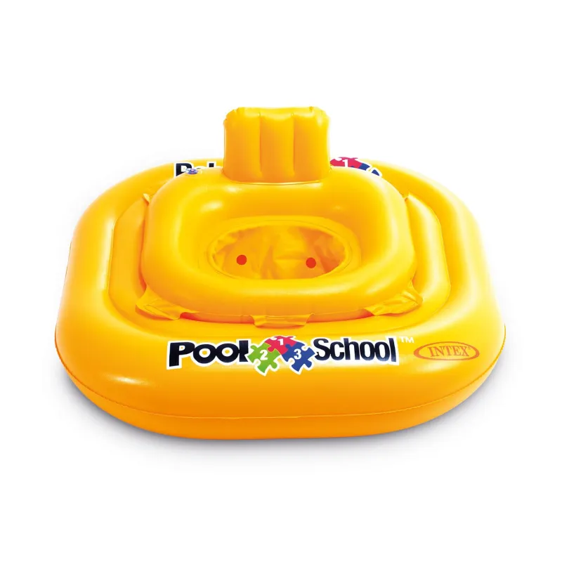 Blue inflatable swim chair, perfect for garden relaxation