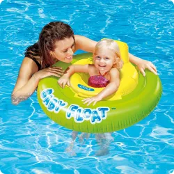 Light blue inflatable learning chair, perfect for water fun