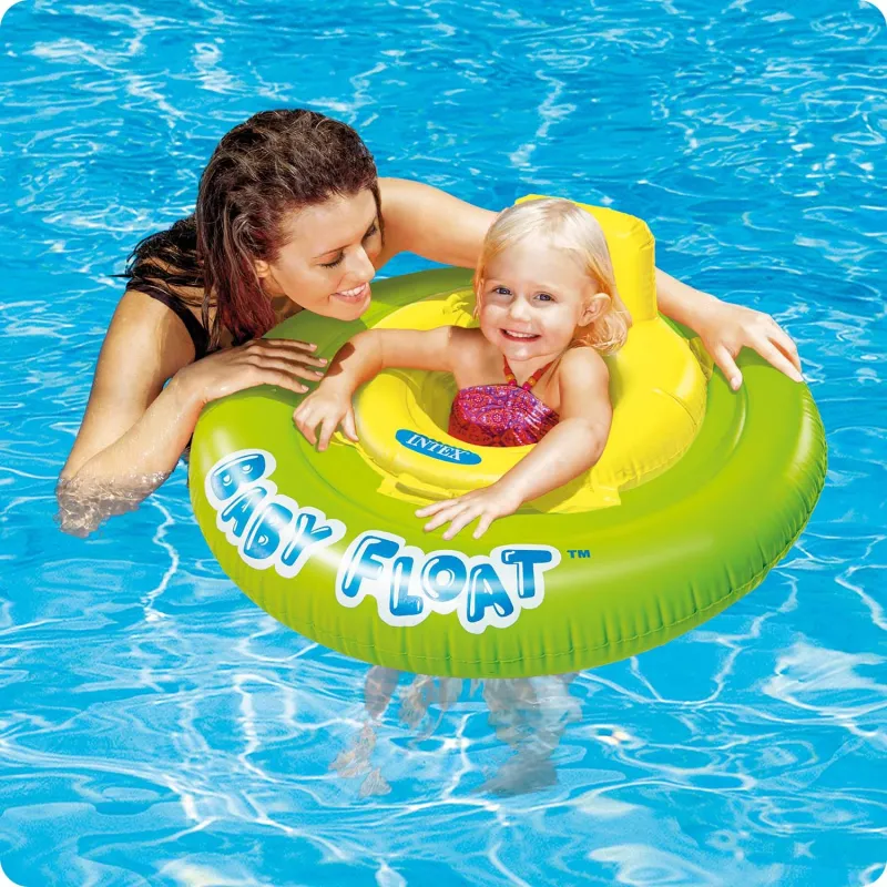Light blue inflatable learning chair, perfect for water fun
