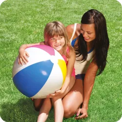 Inflatable Rainbow Beach Ball 61 cm, perfect for garden or beach fun