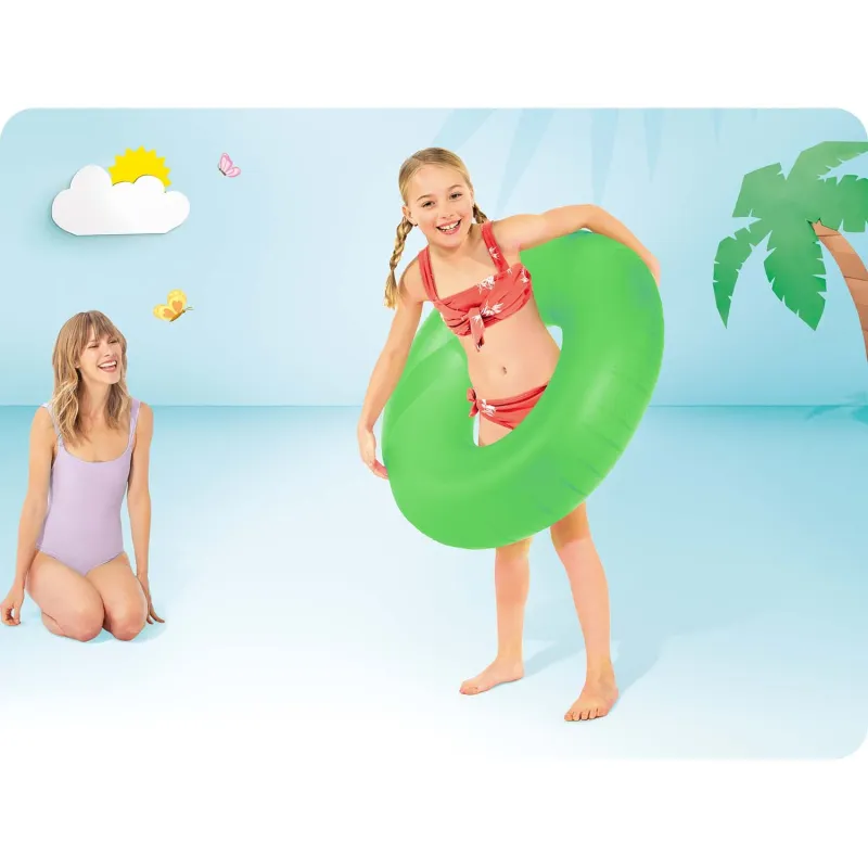 Durable neon swimming ring, 91 cm size for endless fun