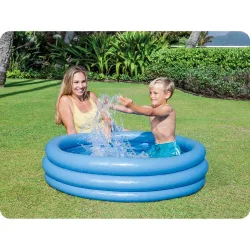 Blue inflatable pool 114 x 25 cm, great for relaxing in the garden