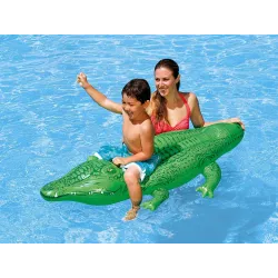 Green crocodile float, perfect for garden and pool fun
