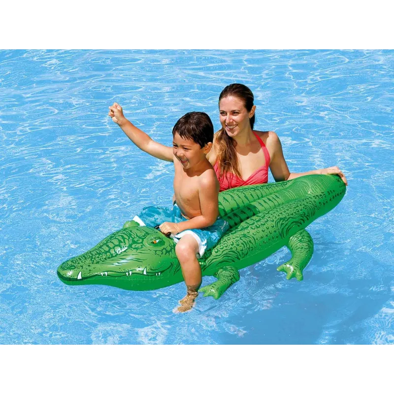 Green crocodile float, perfect for garden and pool fun