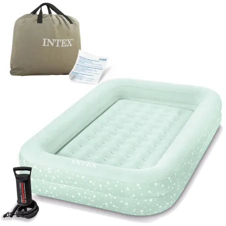 Inflatable airbed for kids 168x107x25 cm INTEX 66810, comfortable and safe sleeping solution