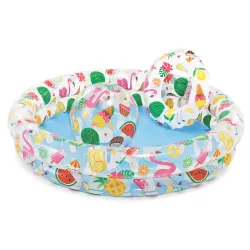 Colorful inflatable pool with ball, great for the garden or beach
