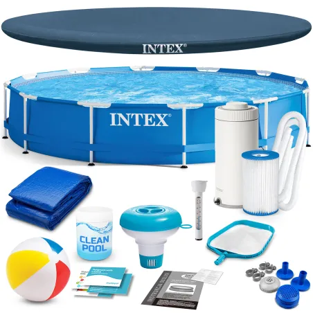 Garden Frame Pool 366 x 76 cm 16in1 INTEX 28212 for outdoor use with sturdy structure