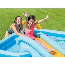 Inflatable playground with water features, 244 x 198 x 71 cm, for kids