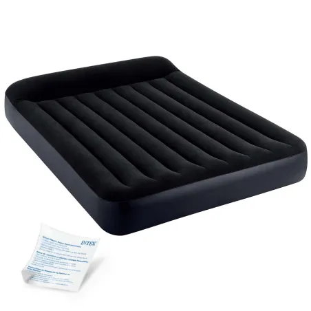Double inflatable airbed 203x152x25 cm with built-in pump, perfect for guests