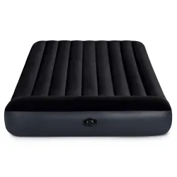 Blue inflatable airbed 203x152x25 cm, comfortable for camping trips